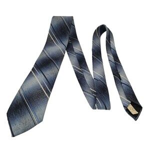 VTG Wembley Men's Neck Tie blue navy grey black Retro Mod Print 54 inch classic